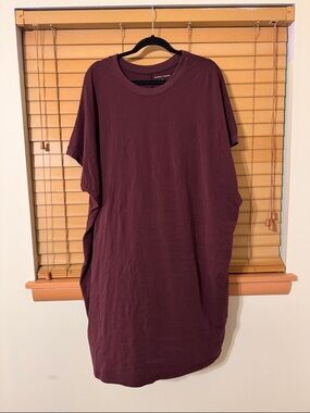Universal Standard Mini T-Shirt Dress in Burgundy